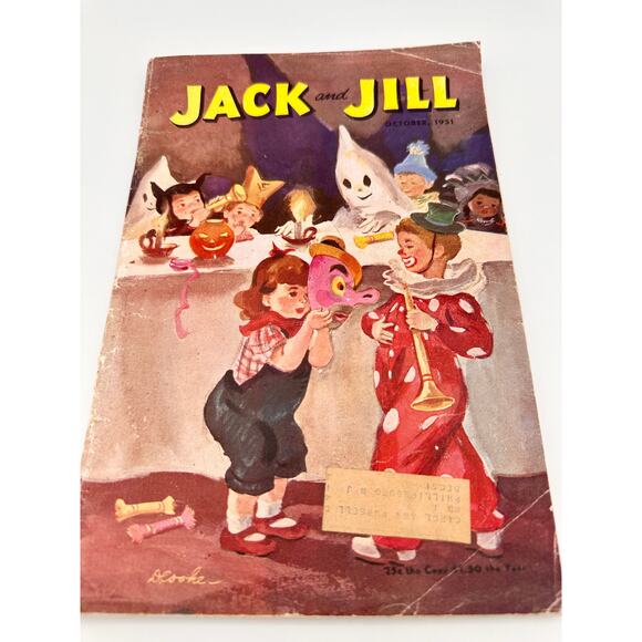 1951 Jack and Jill Childrens Magazine, Halloween Ediition, whole cover picture - Picture 1 of 6